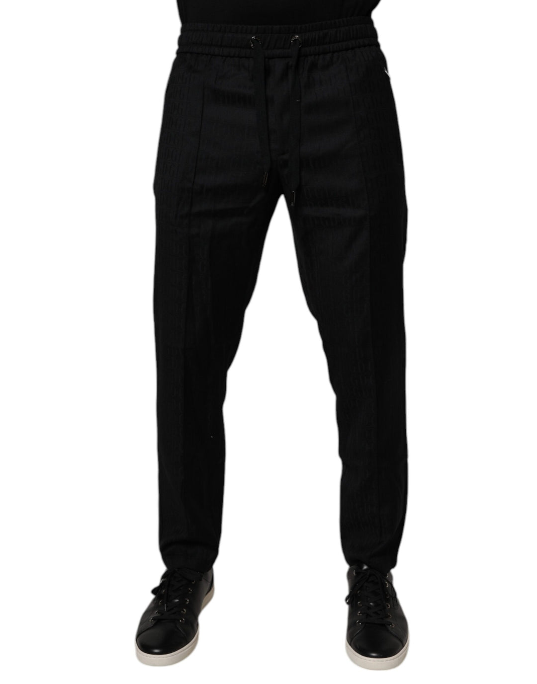 Pantalon de jogging en laine noire Dolce &amp;amp; Gabbana