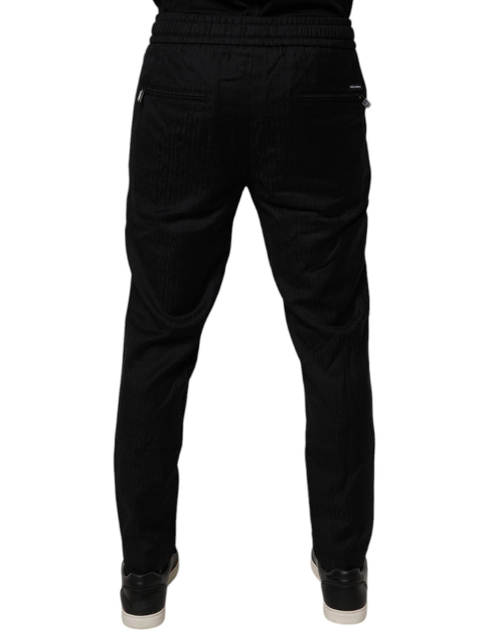Pantalon de jogging en laine noire Dolce &amp;amp; Gabbana
