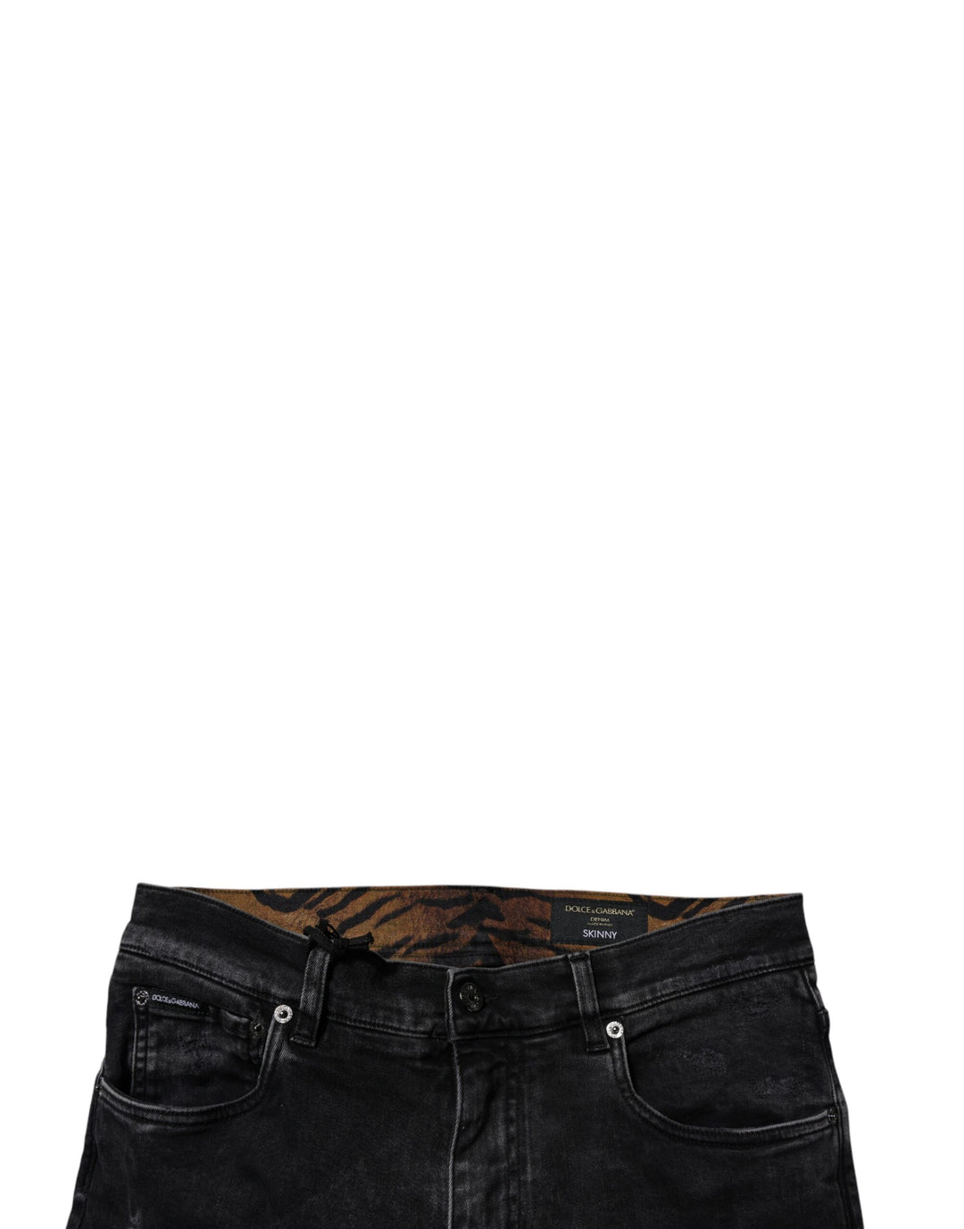 Jean skinny en coton noir usé Dolce &amp;amp; Gabbana pour homme