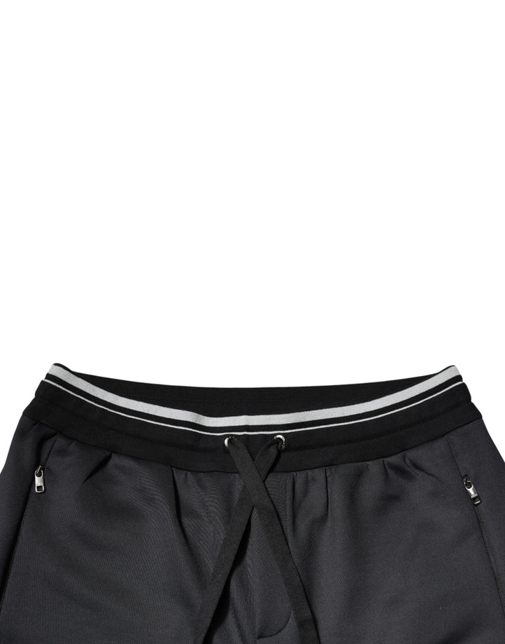 Pantalon de jogging en polyester noir avec logo Dolce &amp;amp; Gabbana