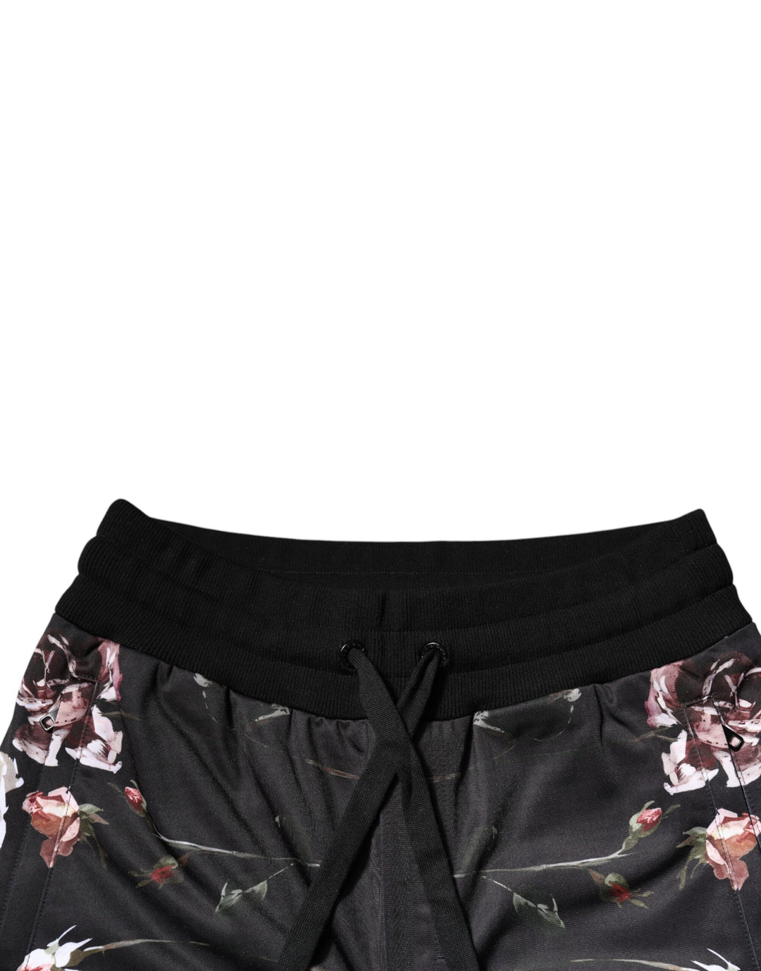 Pantalones jogger de poliéster con estampado floral negro de Dolce &amp;amp; Gabbana
