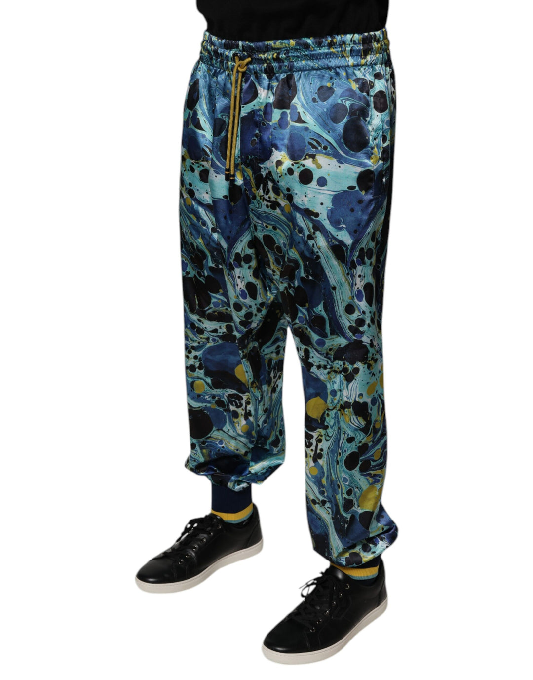Dolce &amp; Gabbana Multicolor Marble Print Jogger Men Sweatpants Pants