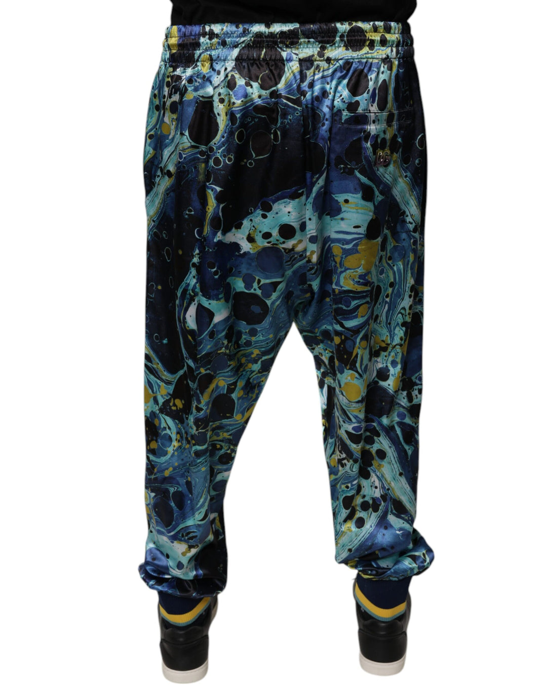 Dolce &amp; Gabbana Multicolor Marble Print Jogger Men Sweatpants Pants