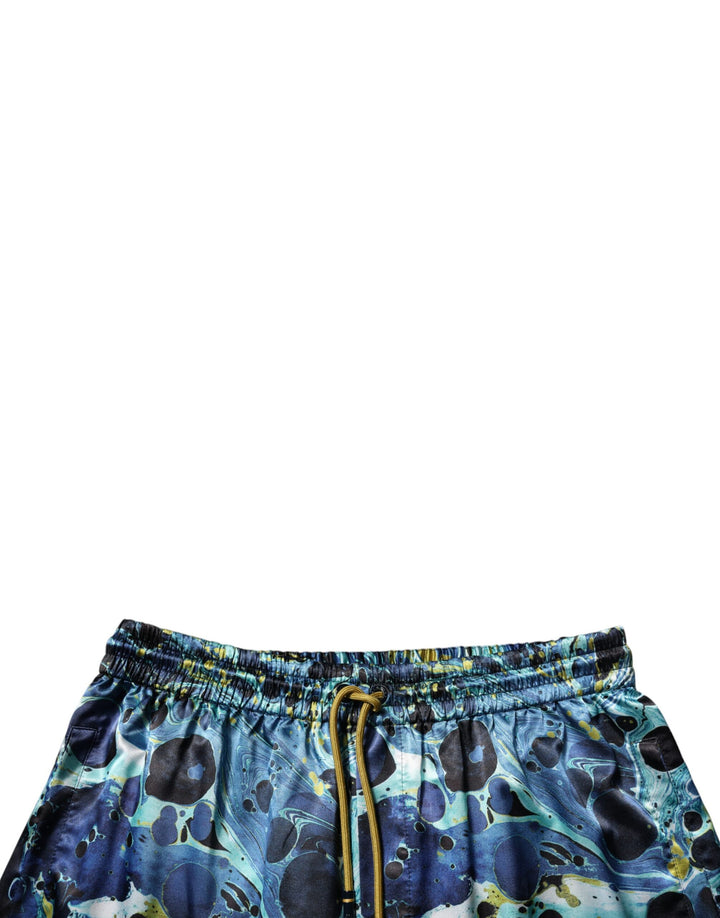 Dolce &amp; Gabbana Multicolor Marble Print Jogger Men Sweatpants Pants