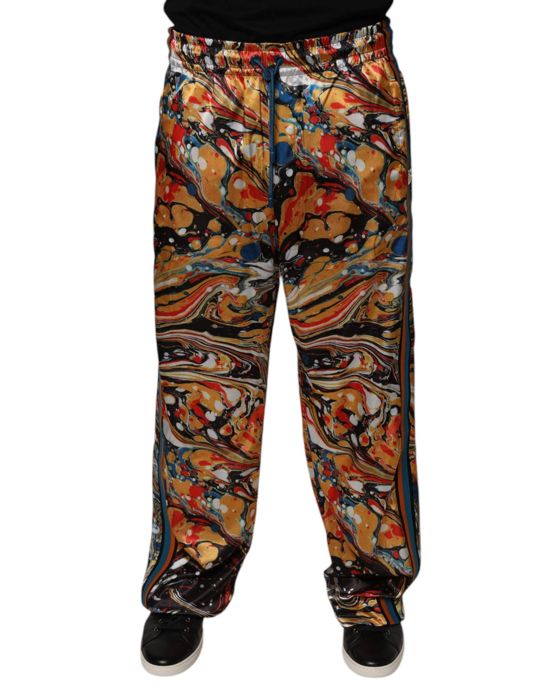 Pantalon de survêtement Dolce &amp;amp; Gabbana en satin marbré multicolore pour homme