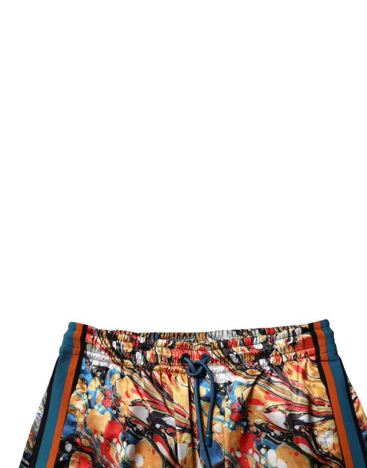 Pantalon de survêtement Dolce &amp;amp; Gabbana en satin marbré multicolore pour homme