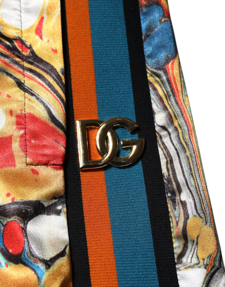 Pantalon de survêtement Dolce &amp;amp; Gabbana en satin marbré multicolore pour homme