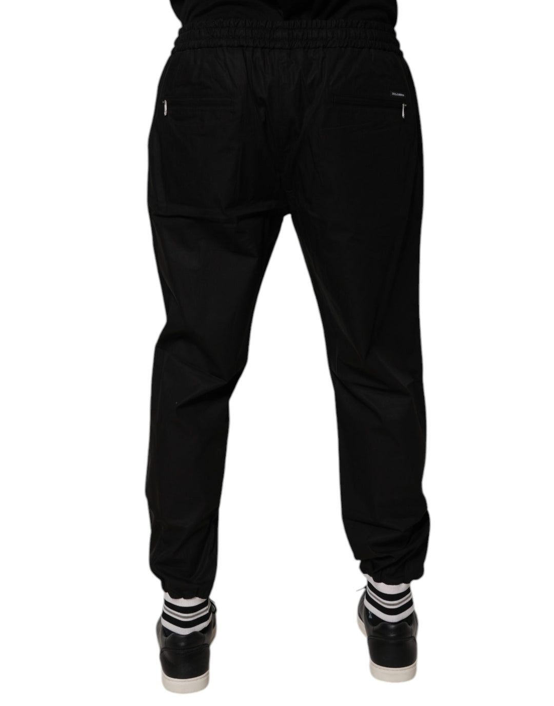 Dolce &amp; Gabbana Black Cotton Men Jogger Sweatpants Pants