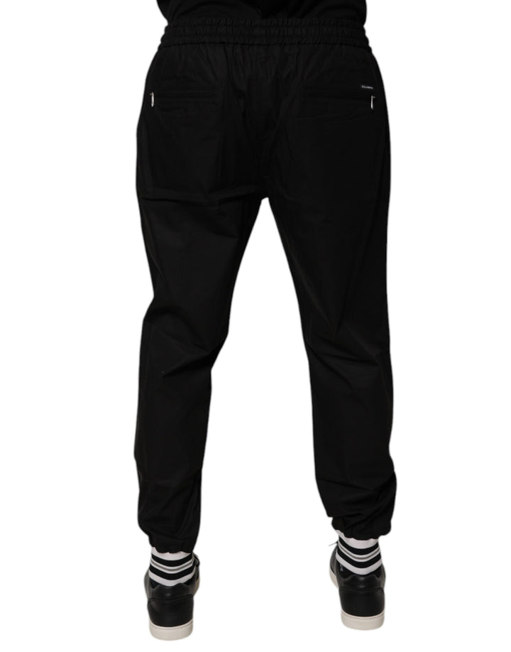 Dolce &amp; Gabbana Black Cotton Men Jogger Sweatpants Pants