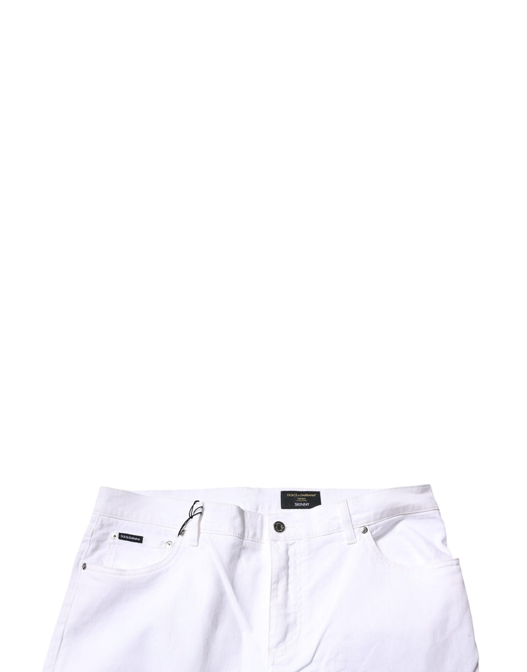 Vaqueros ajustados de algodón elástico blanco Dolce &amp;amp; Gabbana para hombre
