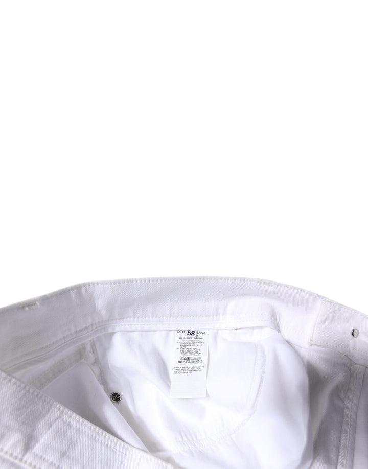 Vaqueros ajustados de algodón elástico blanco Dolce &amp;amp; Gabbana para hombre