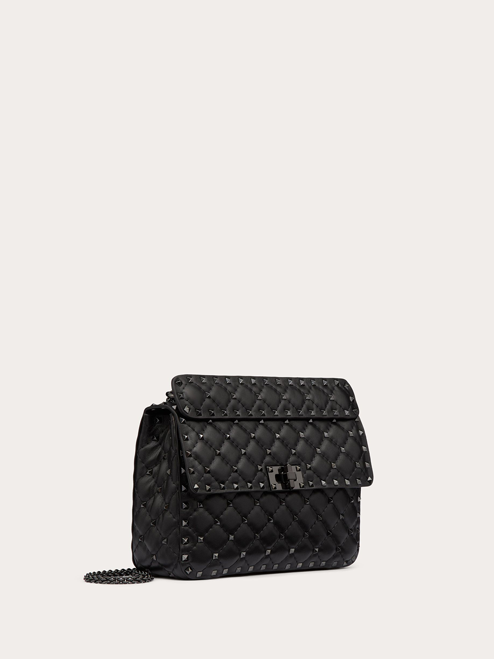 Sac Rockstudt Spike moyen en cuir nappa noir Valentino Garavani