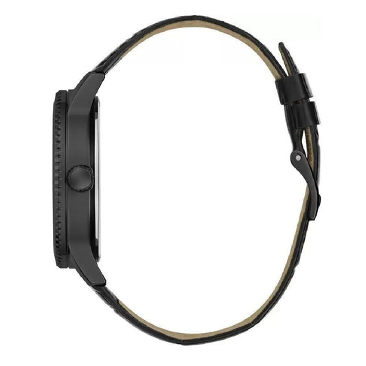 Guess Black Leather Dress Watch