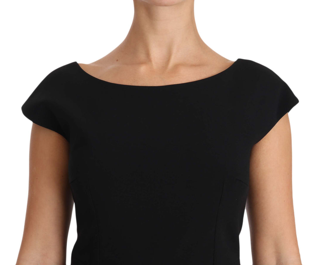 Dolce &amp; Gabbana Black Stretch Fit Flare Gown Maxi women’s dress