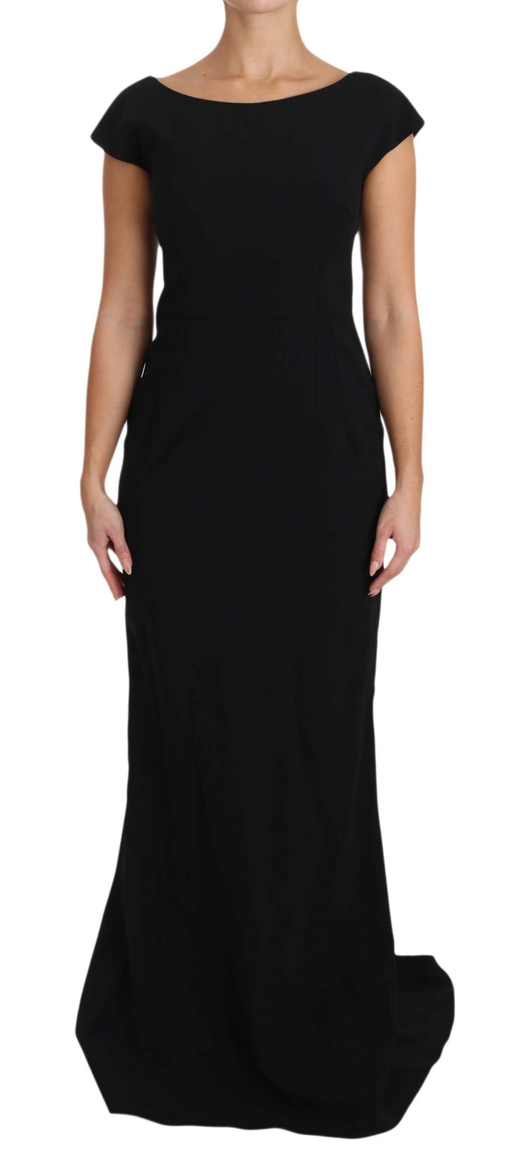 Dolce &amp; Gabbana Black Stretch Fit Flare Gown Maxi women’s dress