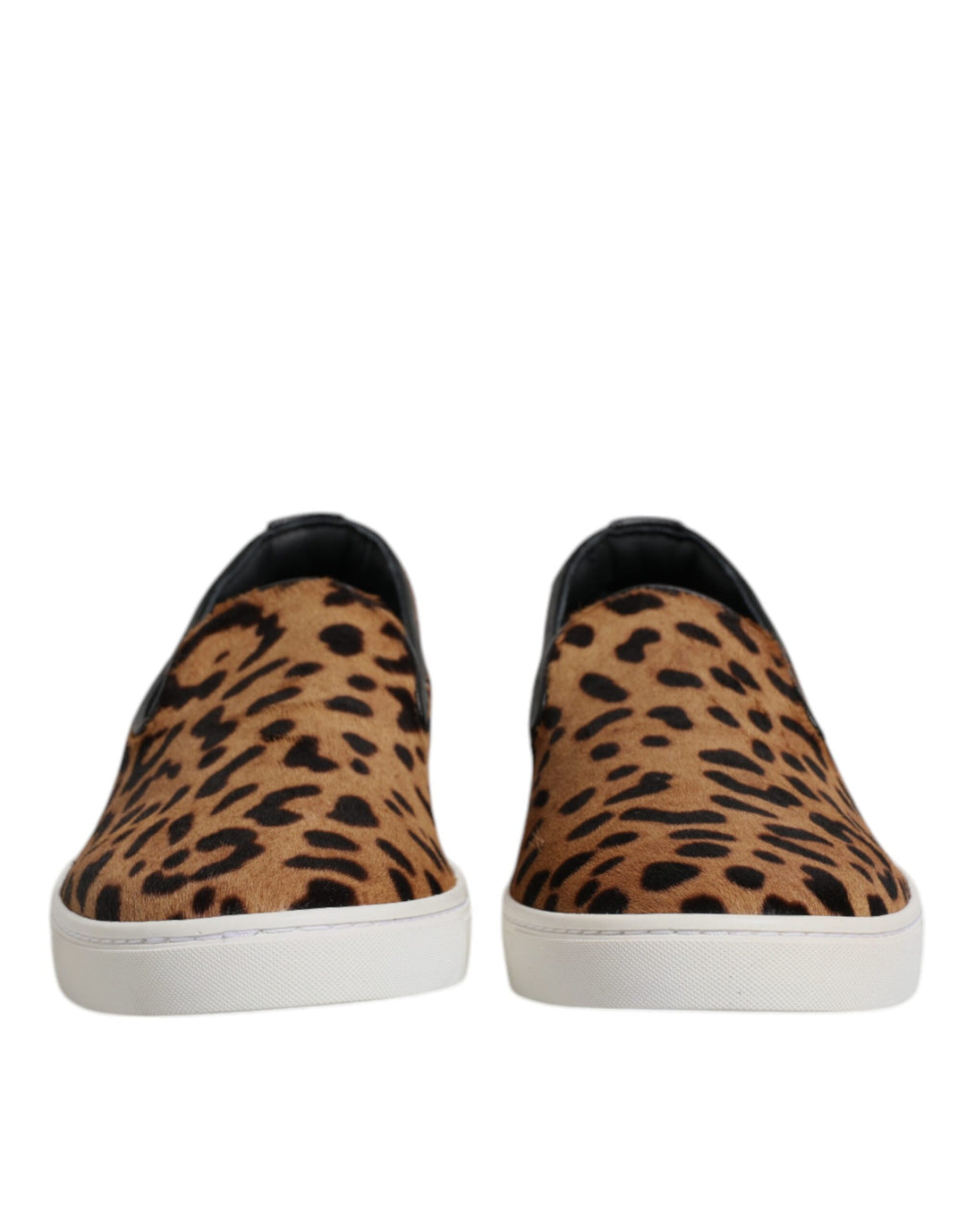 Baskets léopard en cuir de veau marron Dolce &amp;amp; Gabbana