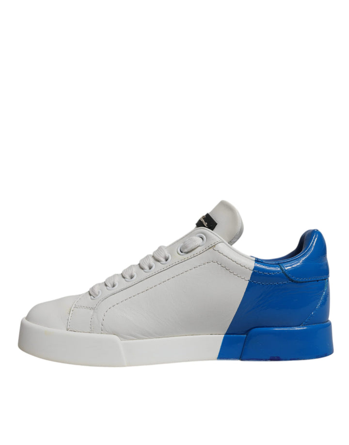 Baskets Portofino blanches et bleues Dolce &amp;amp; Gabbana avec logo