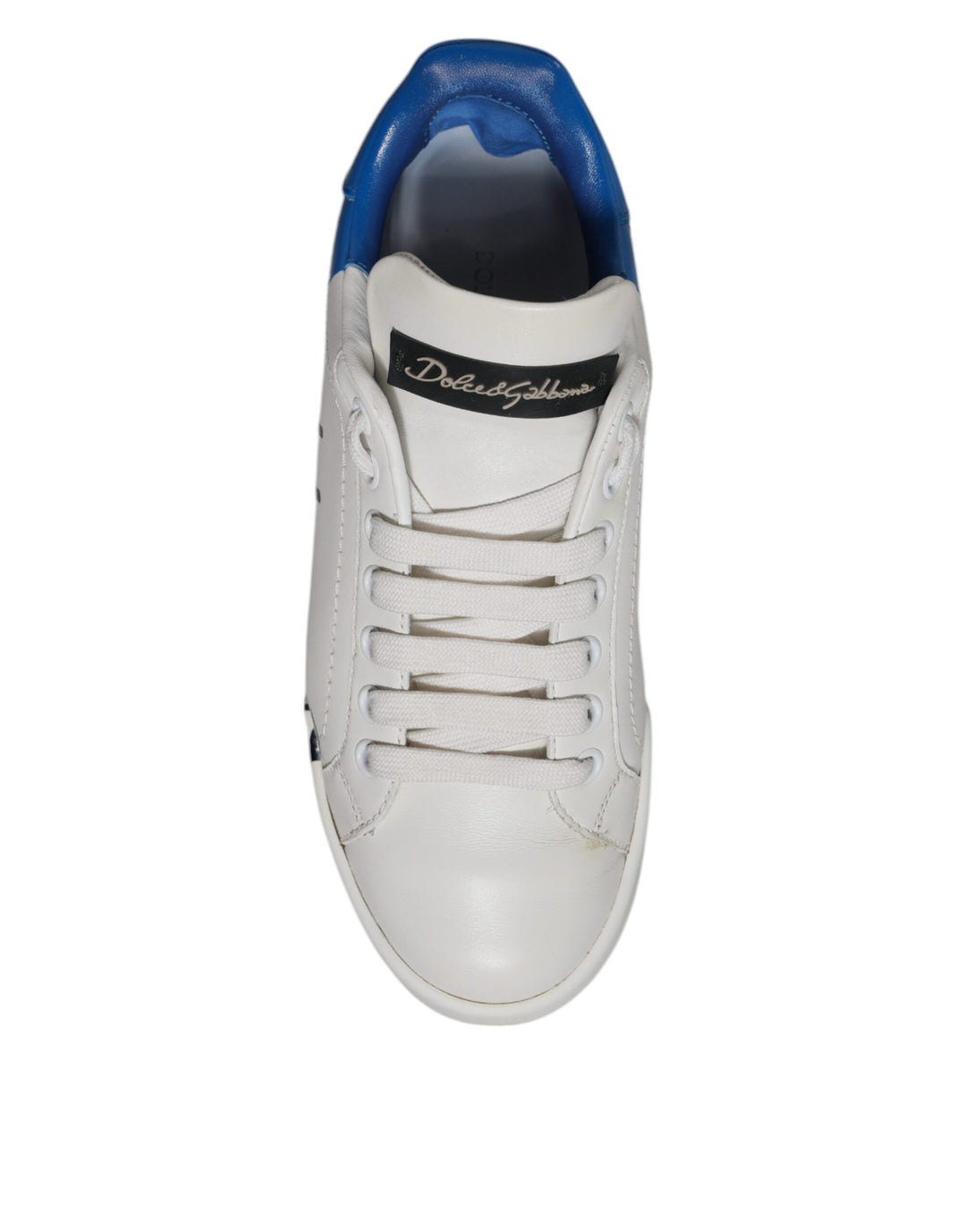 Baskets Portofino blanches et bleues Dolce &amp;amp; Gabbana avec logo