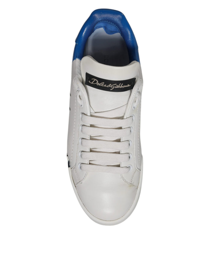 Baskets Portofino blanches et bleues Dolce &amp;amp; Gabbana avec logo