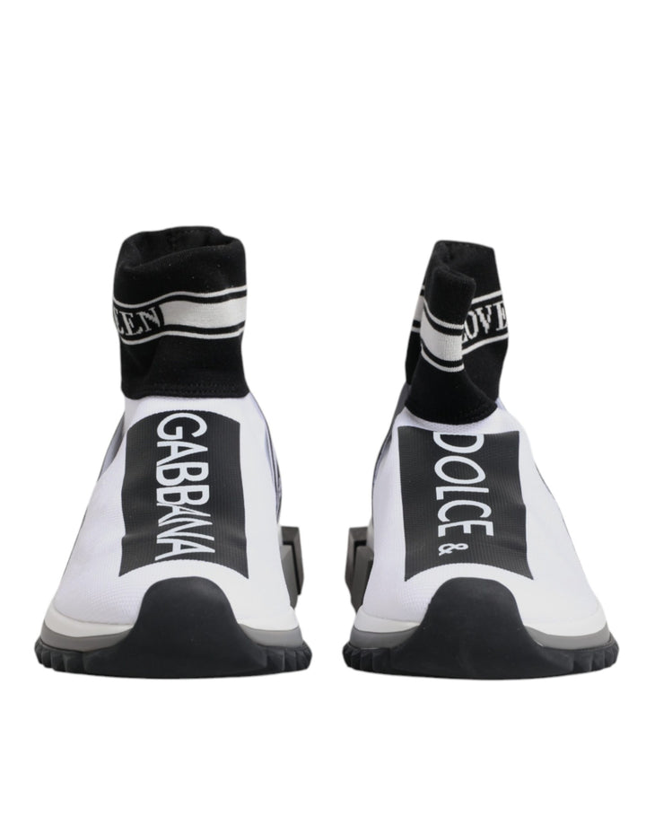 Dolce &amp; Gabbana White Black Sorrento Socks Sneakers Shoes