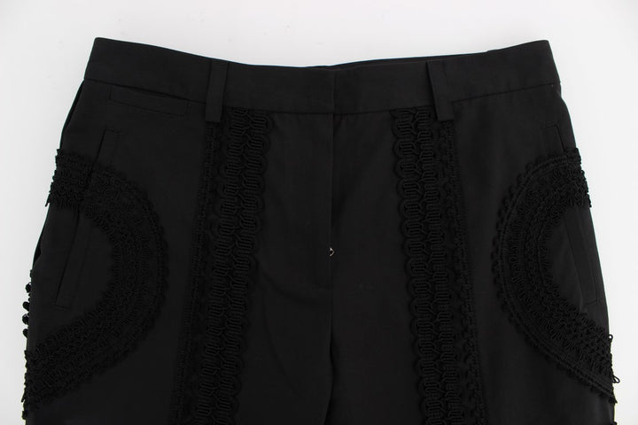 Dolce &amp; Gabbana Black Cotton Stretch Torero Capris Pants