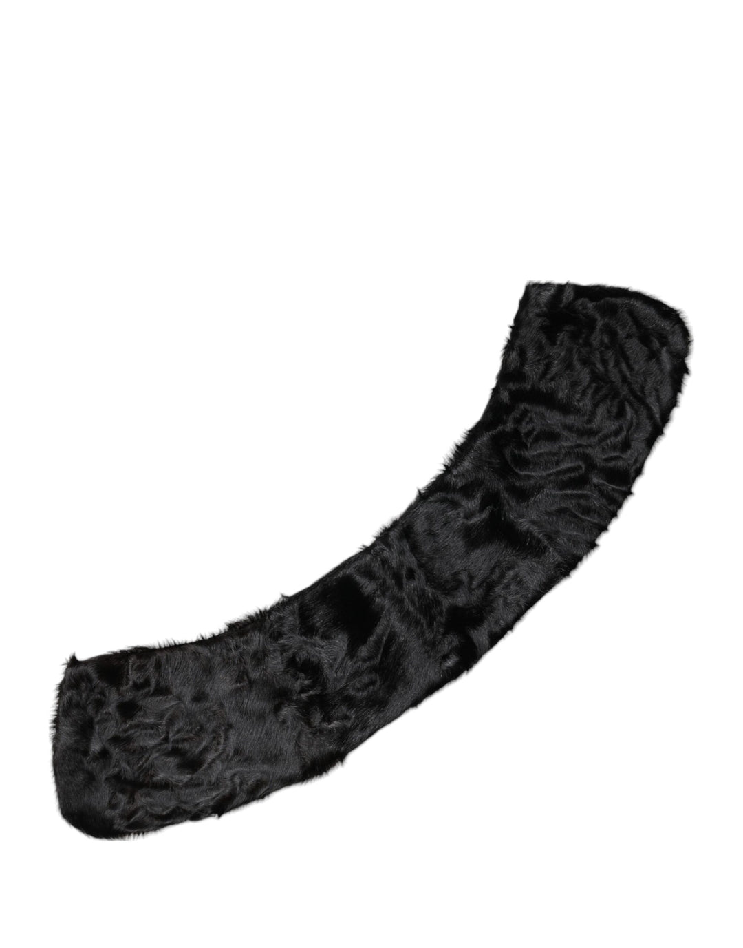 Dolce &amp; Gabbana Black Lamb Fur Collar Women Neck Wrap Scarf