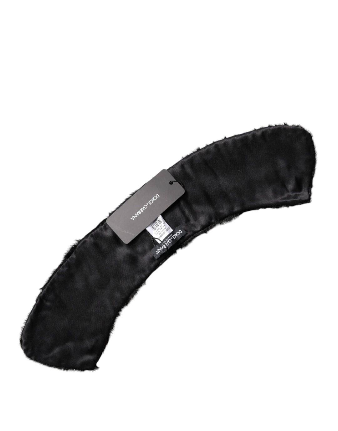 Dolce &amp; Gabbana Black Lamb Fur Collar Women Neck Wrap Scarf