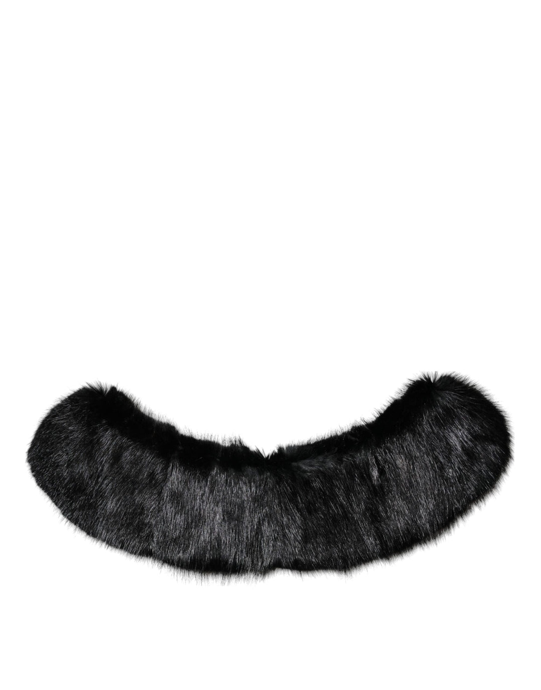 Dolce &amp; Gabbana Black Fur Shawl Neck Wrap Cover Collar Scarf