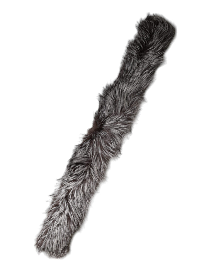 Dolce &amp; Gabbana Gray Fox Fur Neck Wrap Warmer Winter Scarf