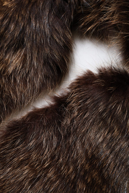 Écharpe d'hiver en fourrure de raton laveur marron Dolce &amp; Gabbana