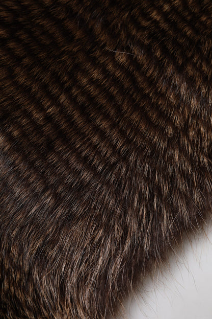 Écharpe d'hiver en fourrure de raton laveur marron Dolce &amp; Gabbana