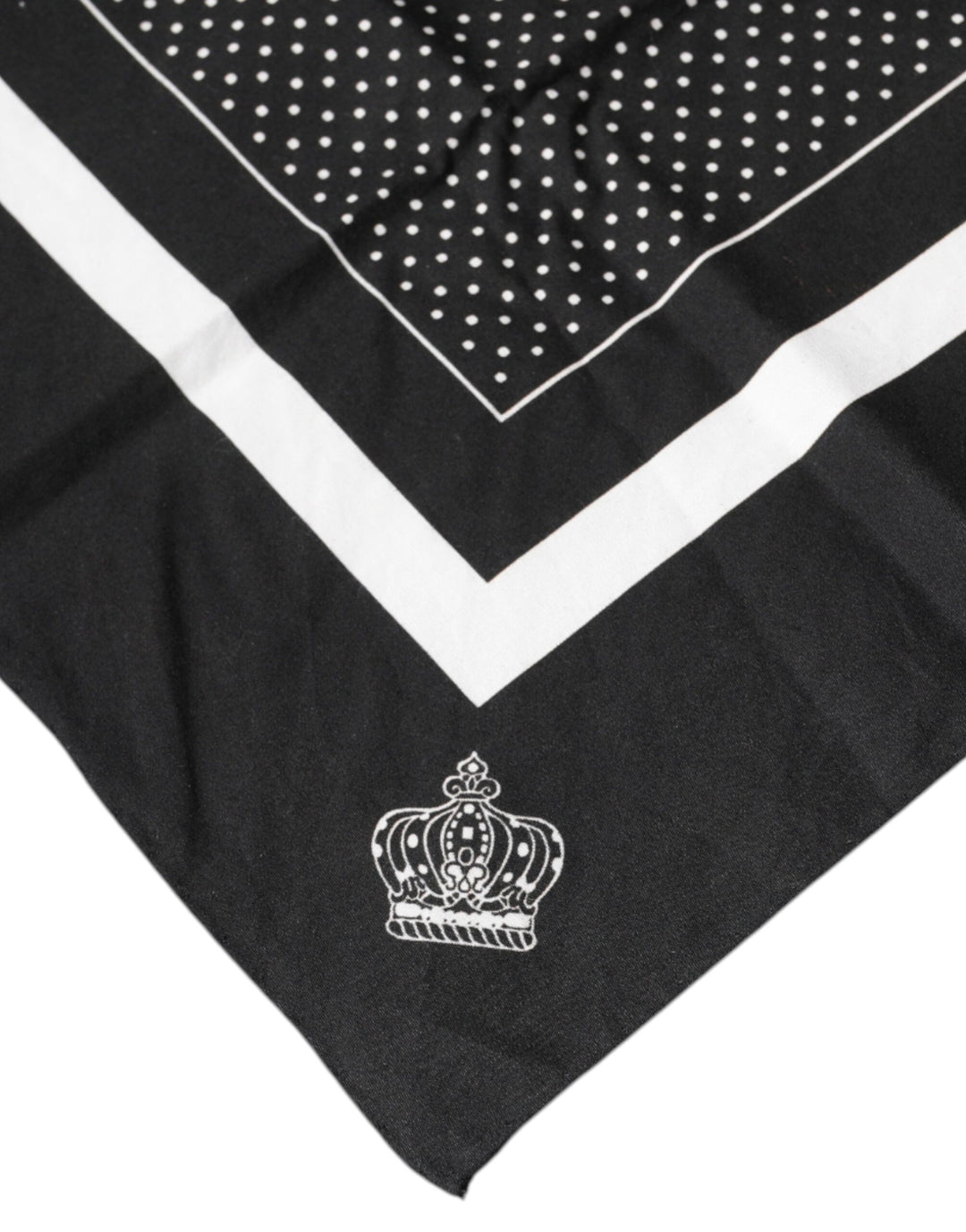 Dolce &amp; Gabbana Black Polka Dots Cotton Handkerchief Scarf
