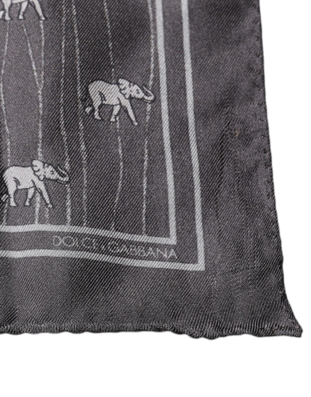 Dolce &amp; Gabbana Brown Elephant Fantasy Handkerchief Scarf