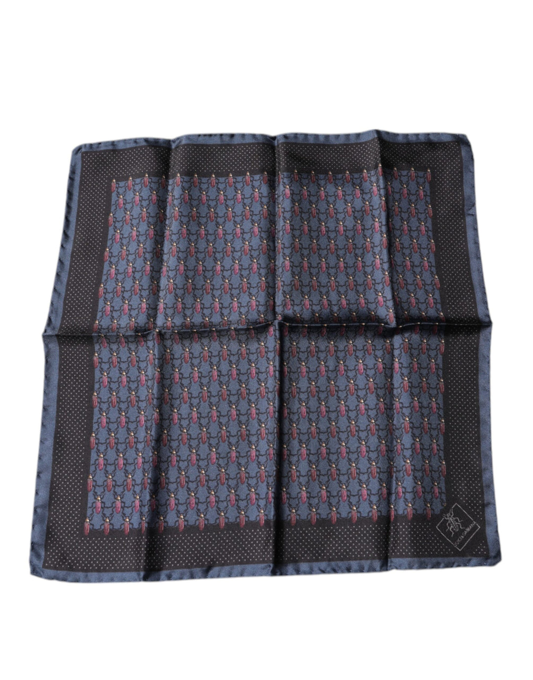 Dolce &amp; Gabbana Dark Blue Beetle Square Handkerchief Scarf