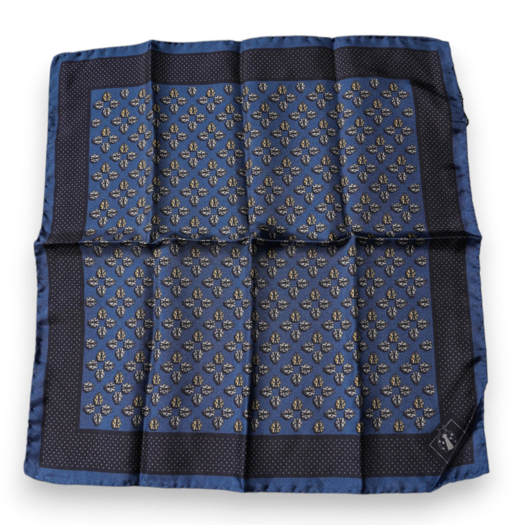 Dolce &amp; Gabbana Blue Lady Bug Silk Square Handkerchief Scarf