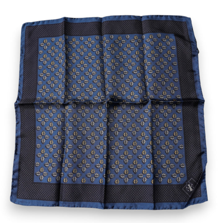Dolce &amp; Gabbana Blue Lady Bug Silk Square Handkerchief Scarf