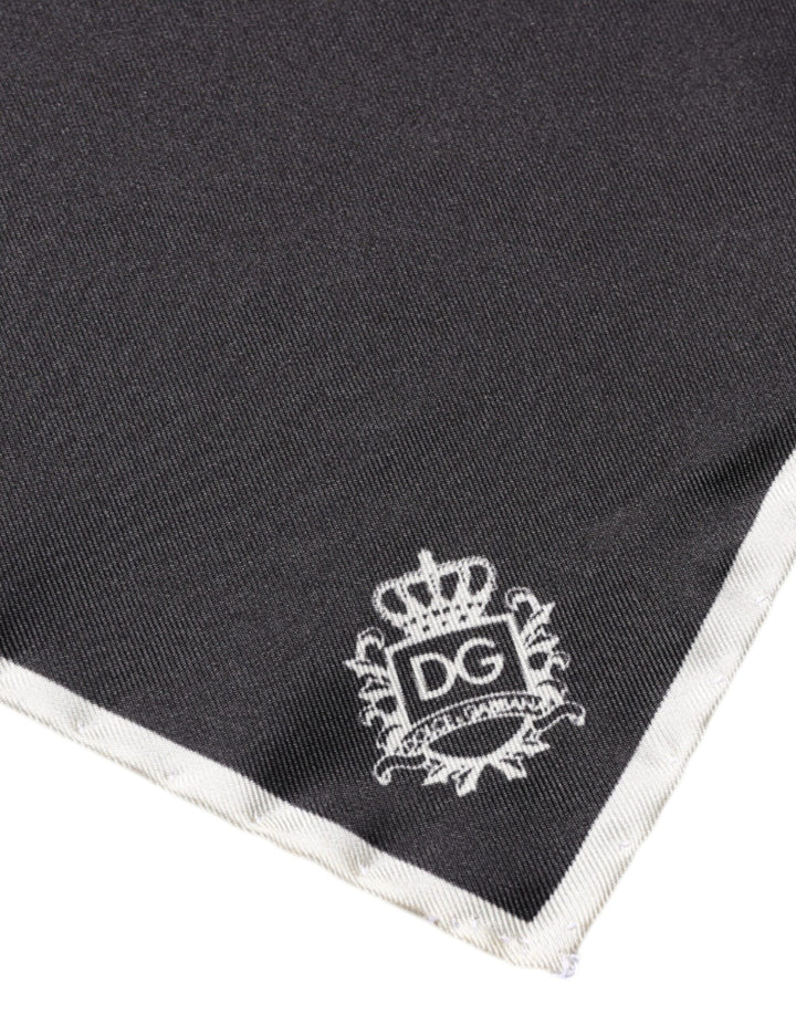 Foulard carré Dolce &amp;amp; Gabbana à logo couronne noire
