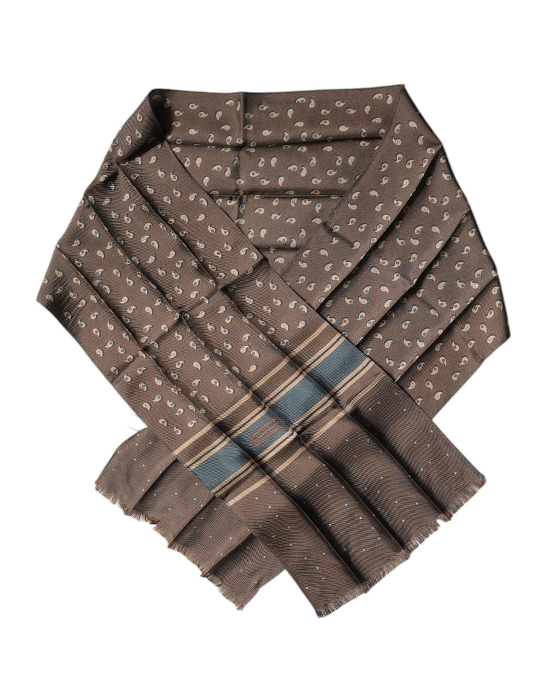 Dolce &amp; Gabbana Brown Fantasy Silk Neck Wrap Shawl Scarf
