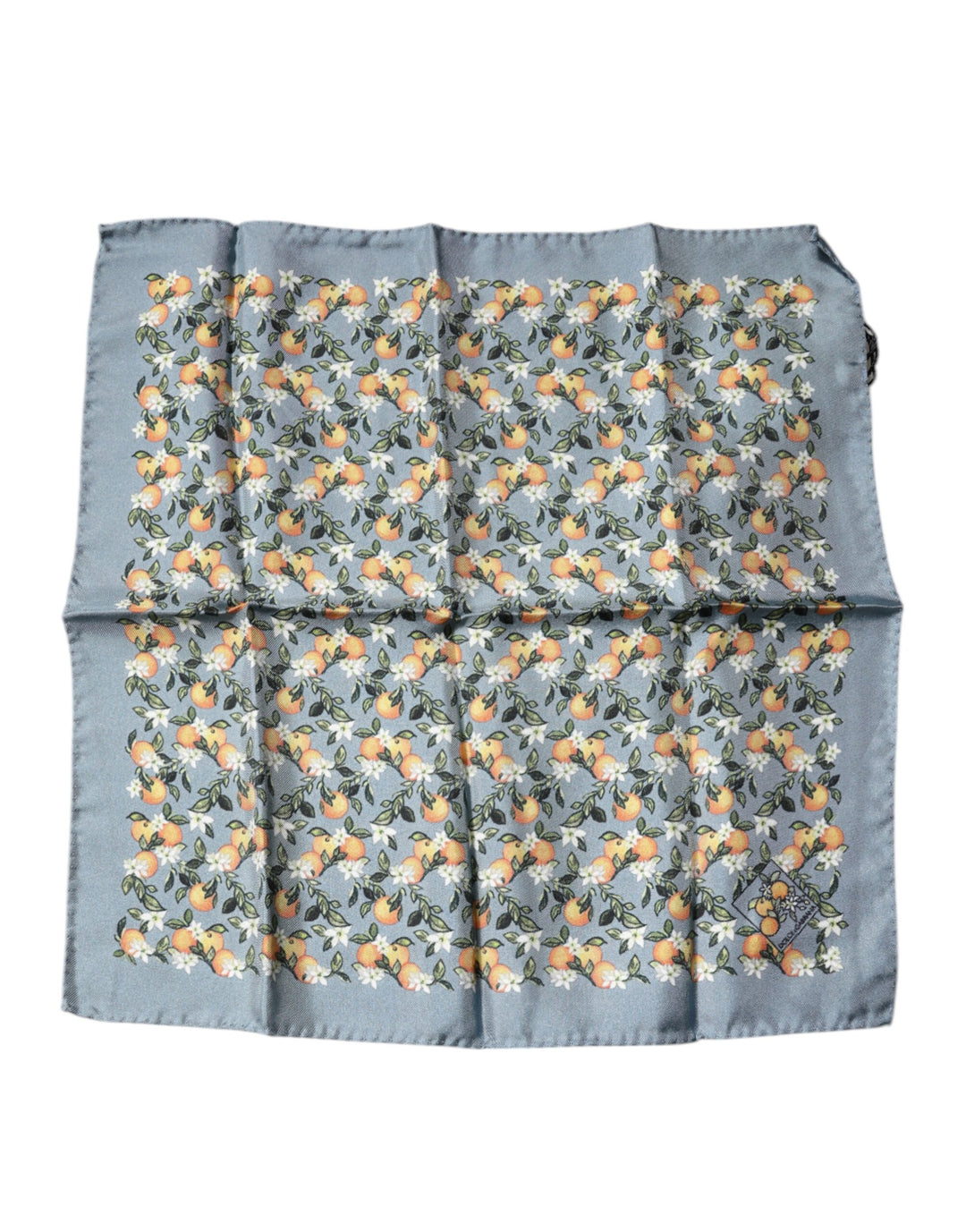 Foulard carré en soie Dolce &amp;amp; Gabbana à imprimé oranges gris