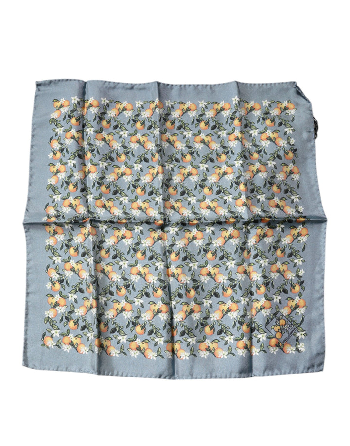 Foulard carré en soie Dolce &amp;amp; Gabbana à imprimé oranges gris