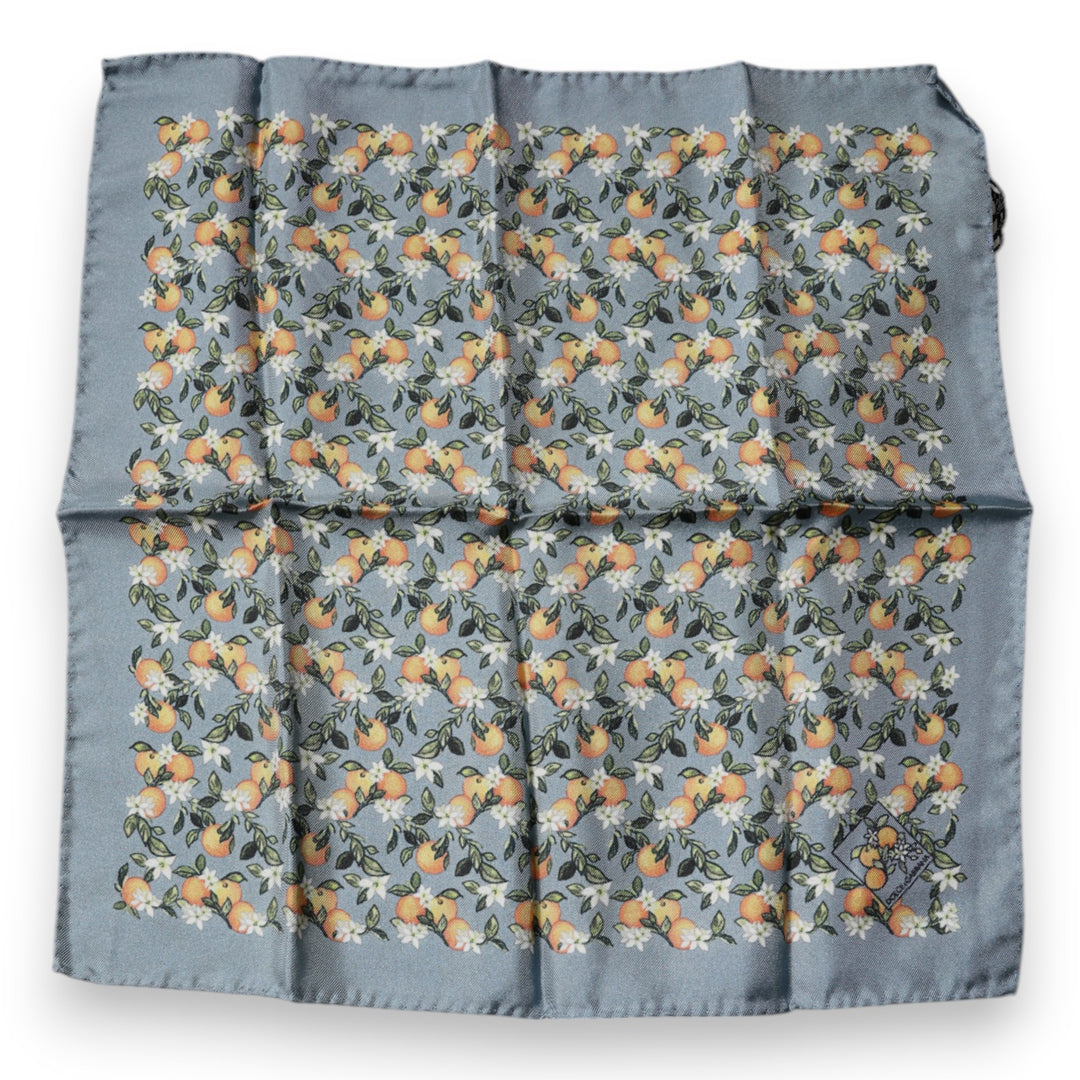 Foulard carré en soie Dolce &amp;amp; Gabbana à imprimé oranges gris