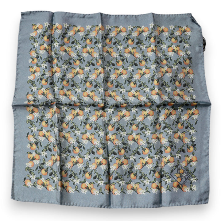 Foulard carré en soie Dolce &amp;amp; Gabbana à imprimé oranges gris