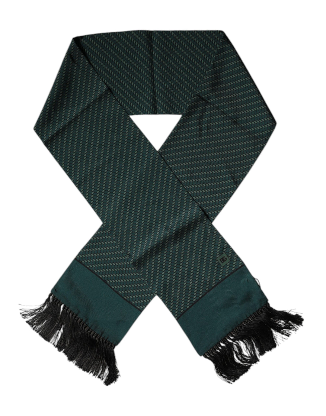 Dolce &amp; Gabbana Dark Green Fantasy Fringes Neck Wrap Scarf