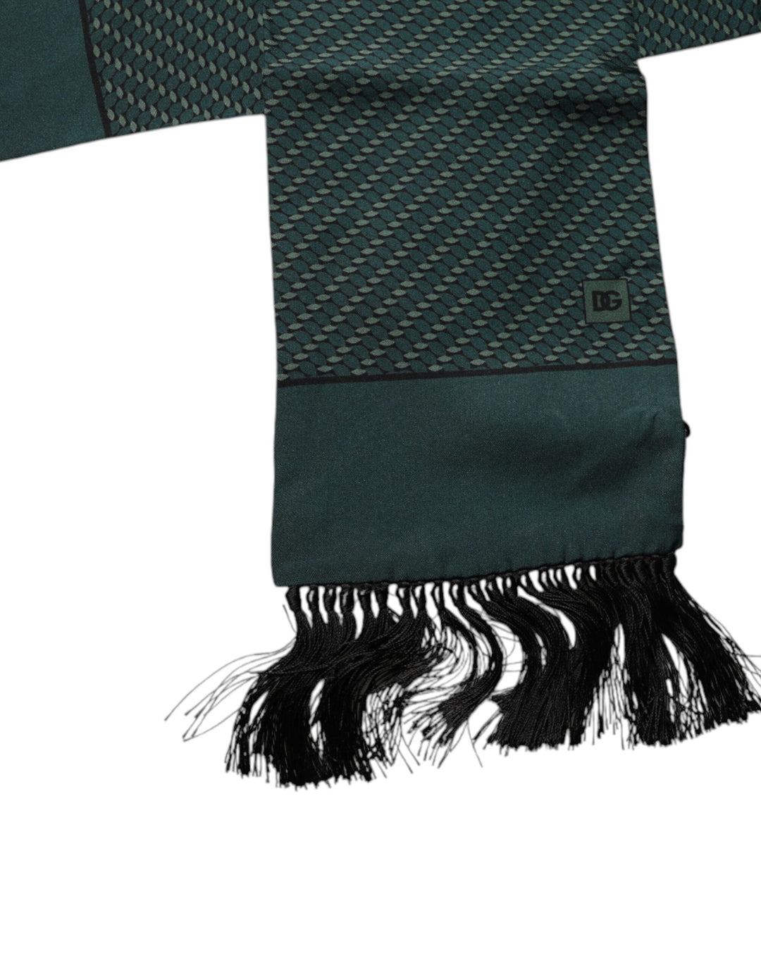 Dolce &amp; Gabbana Dark Green Fantasy Fringes Neck Wrap Scarf