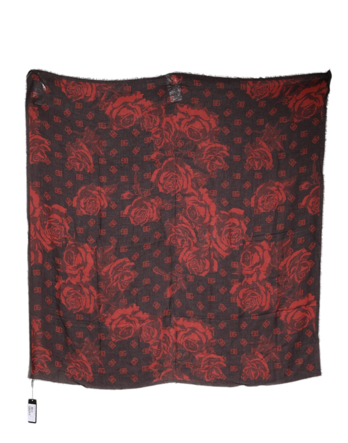 Foulard châle en modal à fleurs noires et rouges Dolce &amp; Gabbana
