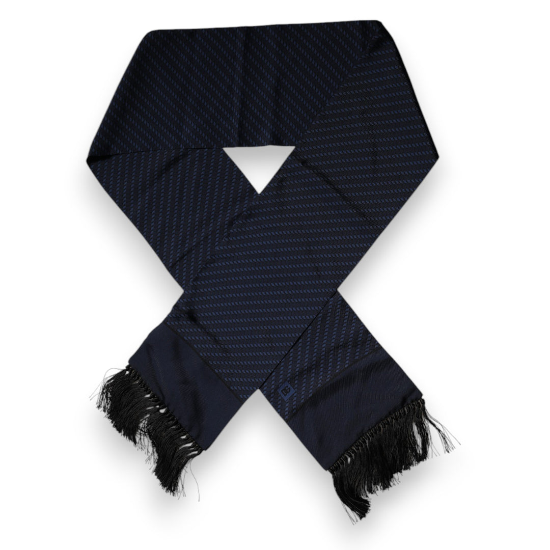 Foulard tour de cou à franges fantaisie bleu foncé Dolce &amp;amp; Gabbana