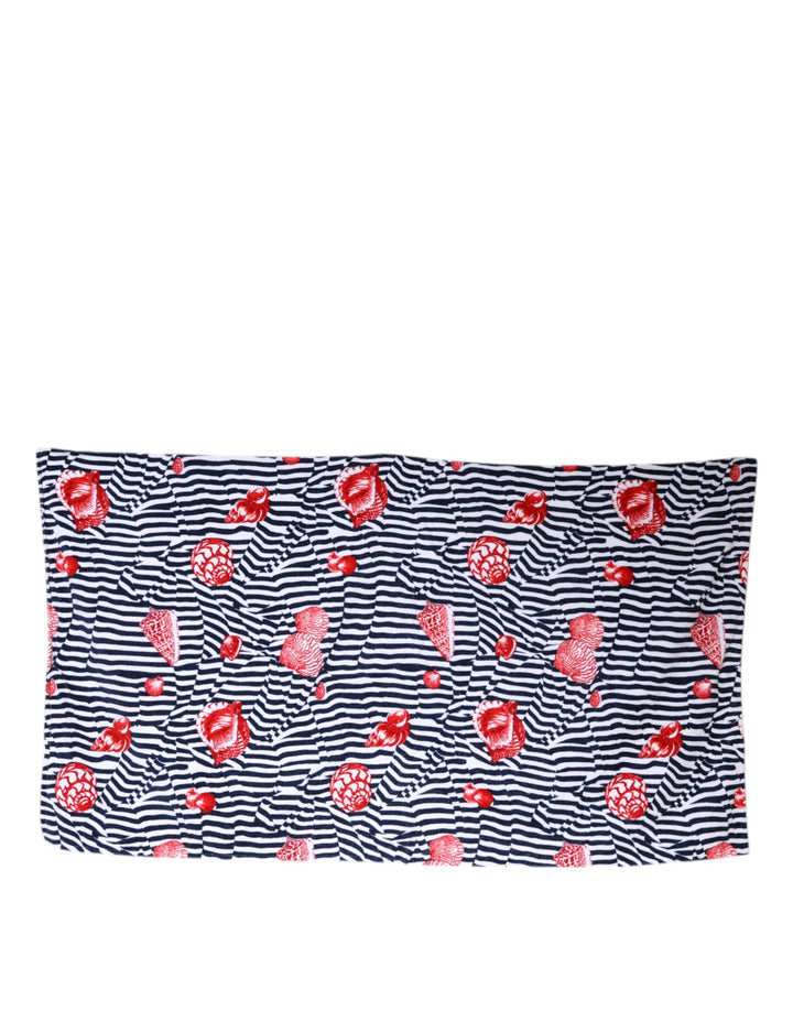 Dolce &amp; Gabbana Multicolor Stripes Seashells Beach Towel