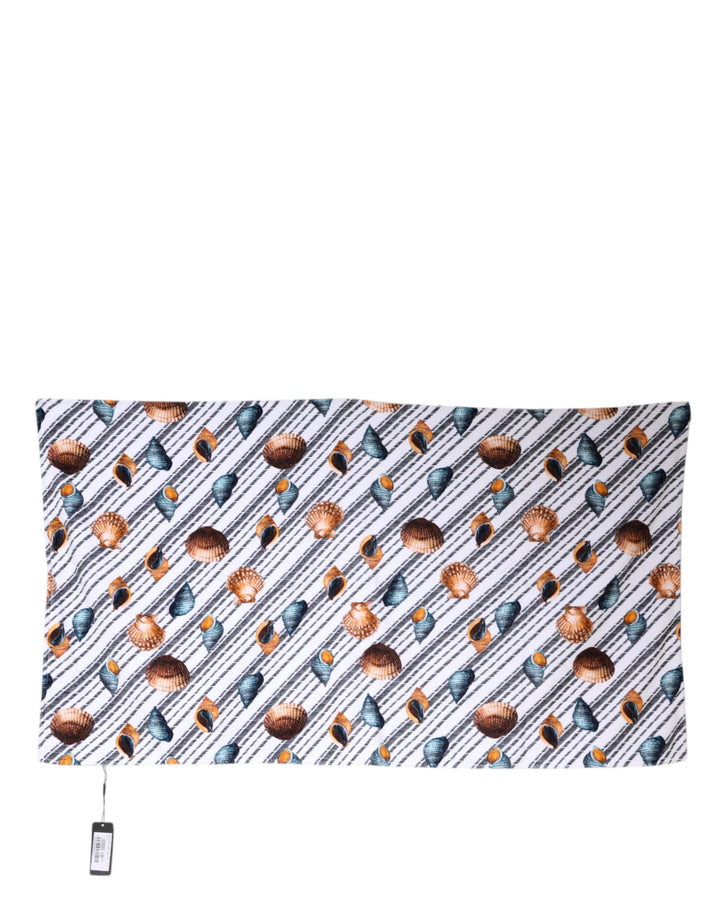 Dolce &amp; Gabbana Multicolor Stripes Seashells Beach Towel