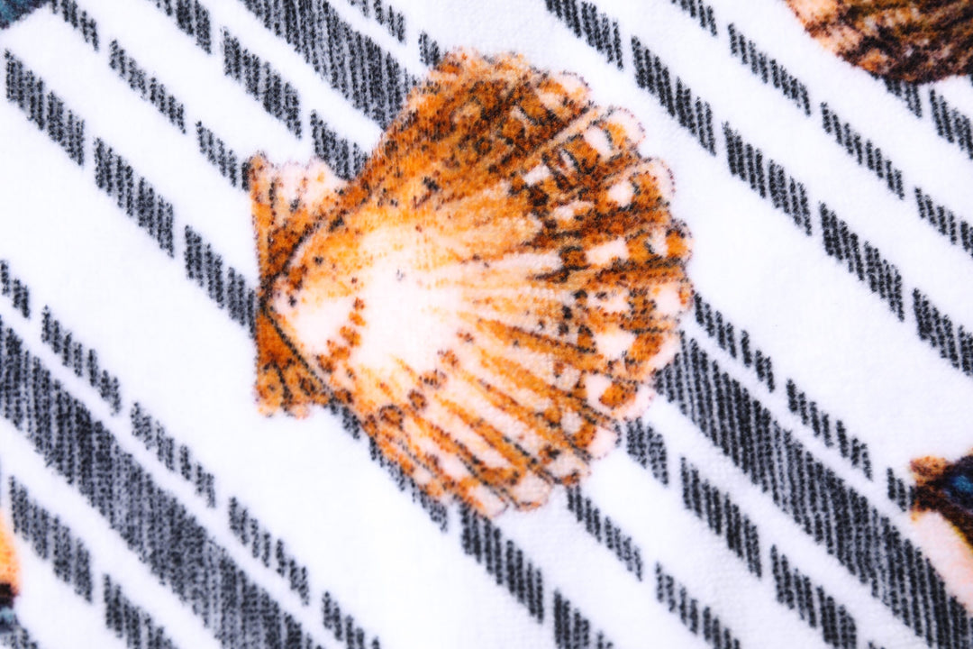 Dolce &amp; Gabbana Multicolor Stripes Seashells Beach Towel