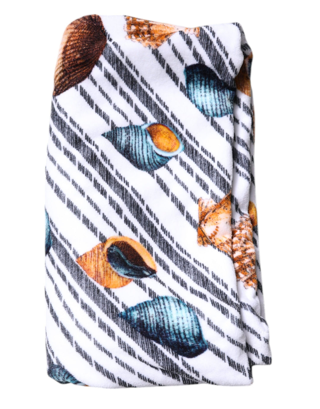 Dolce &amp; Gabbana Multicolor Stripes Seashells Beach Towel